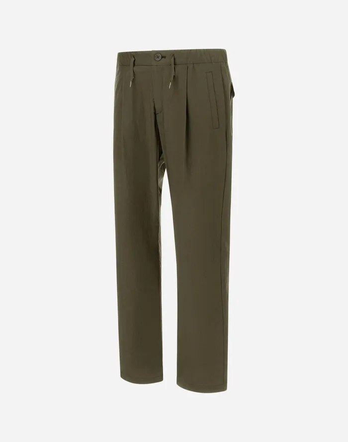 Herno LIGHT COTTON STRETCH TROUSERS Light Military Men Trousers