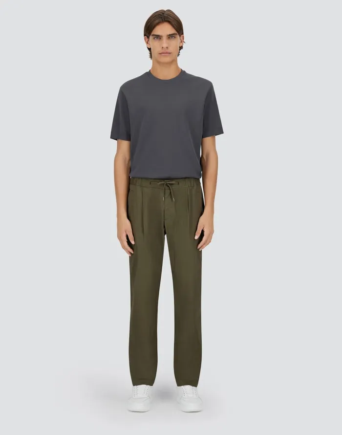 Herno LIGHT COTTON STRETCH TROUSERS Light Military Men Trousers