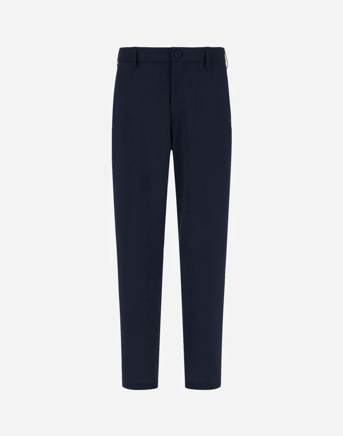 Herno LIGHT WOOL BLEND TROUSERS Blu Navy Men Trousers