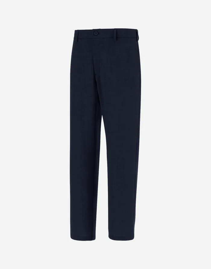 Herno LIGHT WOOL BLEND TROUSERS Blu Navy Men Trousers