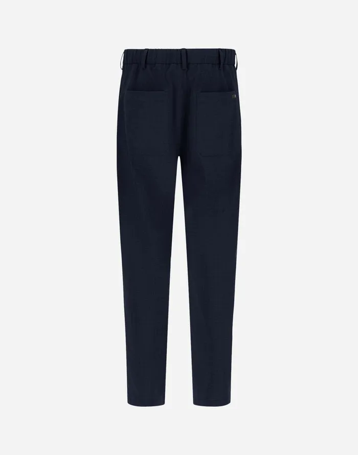 Herno LIGHT WOOL BLEND TROUSERS Blu Navy Men Trousers