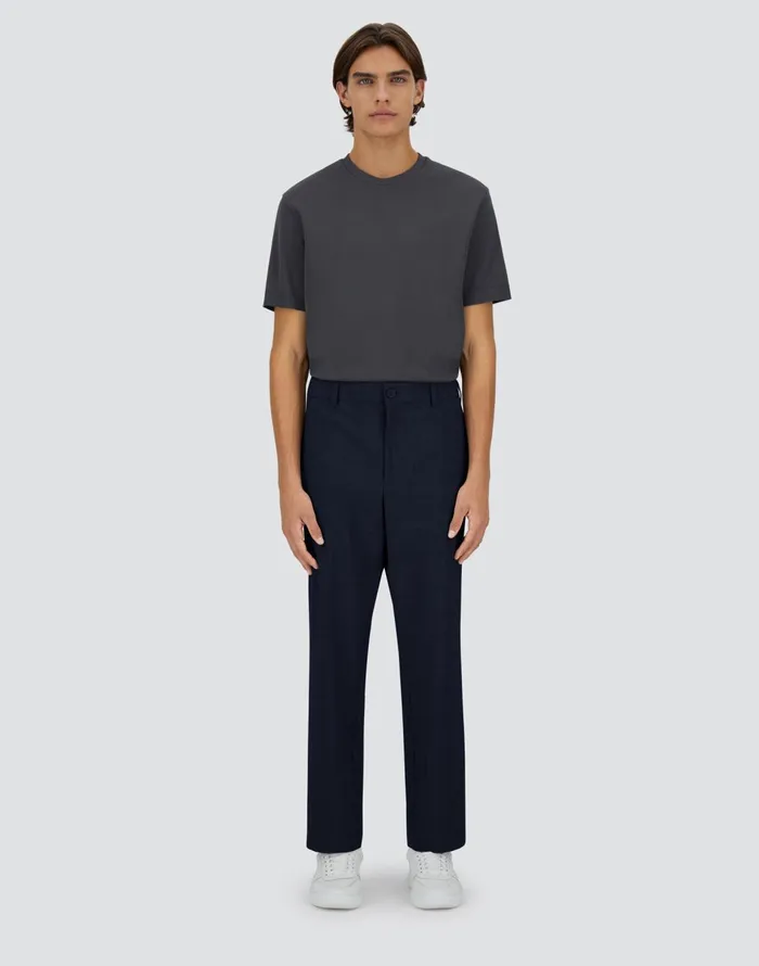 Herno LIGHT WOOL BLEND TROUSERS Blu Navy Men Trousers