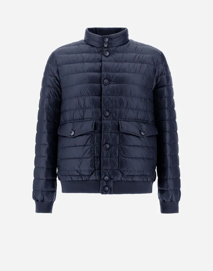 Herno RESORT BOMBER JACKET IN NYLON ULTRALIGHT Navy Blue Men Ultralight Down Jackets