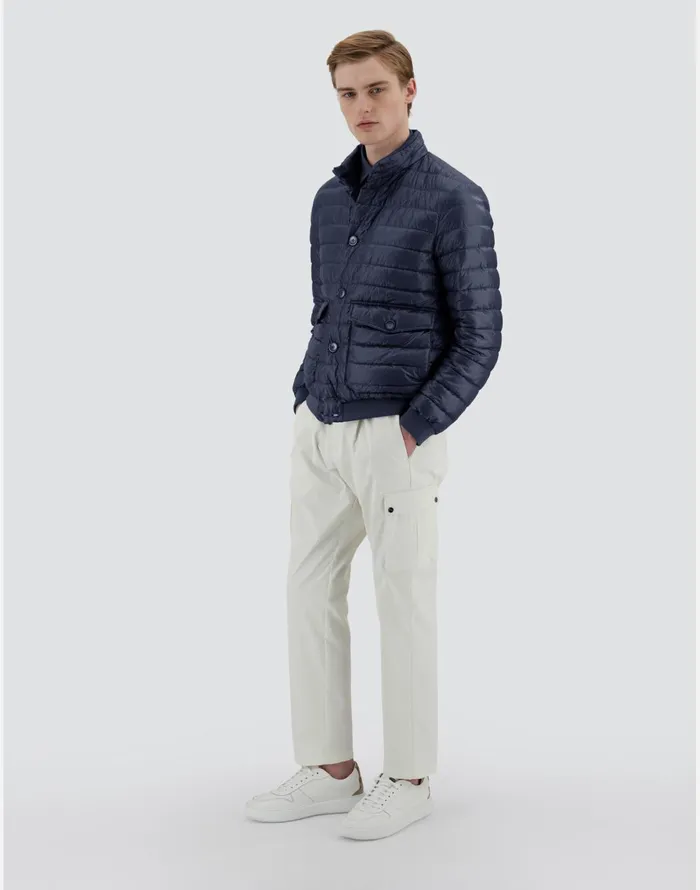 Herno RESORT BOMBER JACKET IN NYLON ULTRALIGHT Navy Blue Men Ultralight Down Jackets