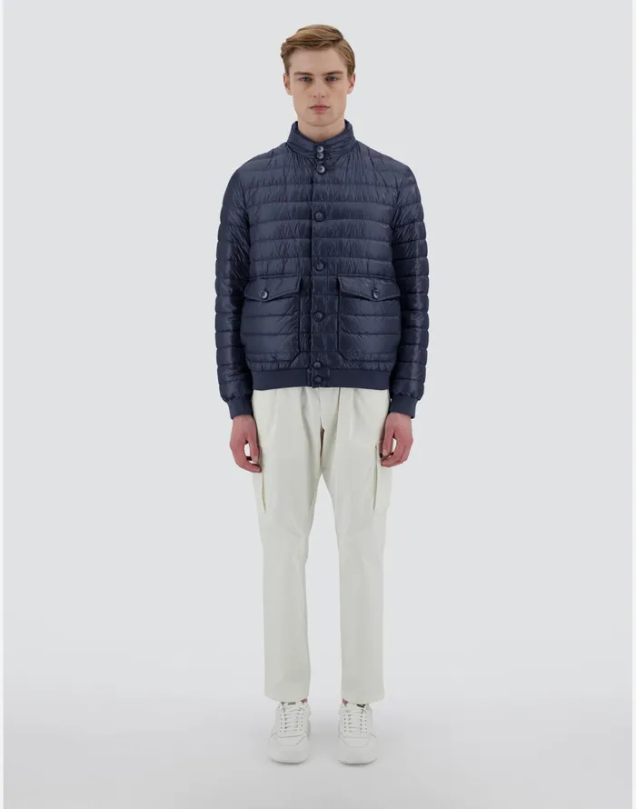 Herno RESORT BOMBER JACKET IN NYLON ULTRALIGHT Navy Blue Men Ultralight Down Jackets
