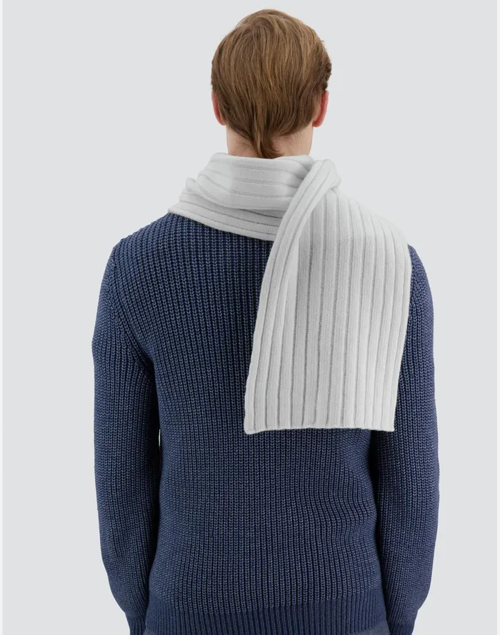 Herno RESORT SCARF IN INFINITY WOOL RIB Putty Men Scarves