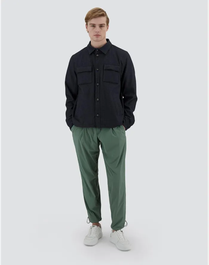 Herno RESORT SHIRT IN CASHMERE SILK Navy Blue Men Shackets