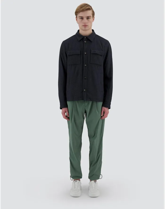 Herno RESORT SHIRT IN CASHMERE SILK Navy Blue Men Shackets