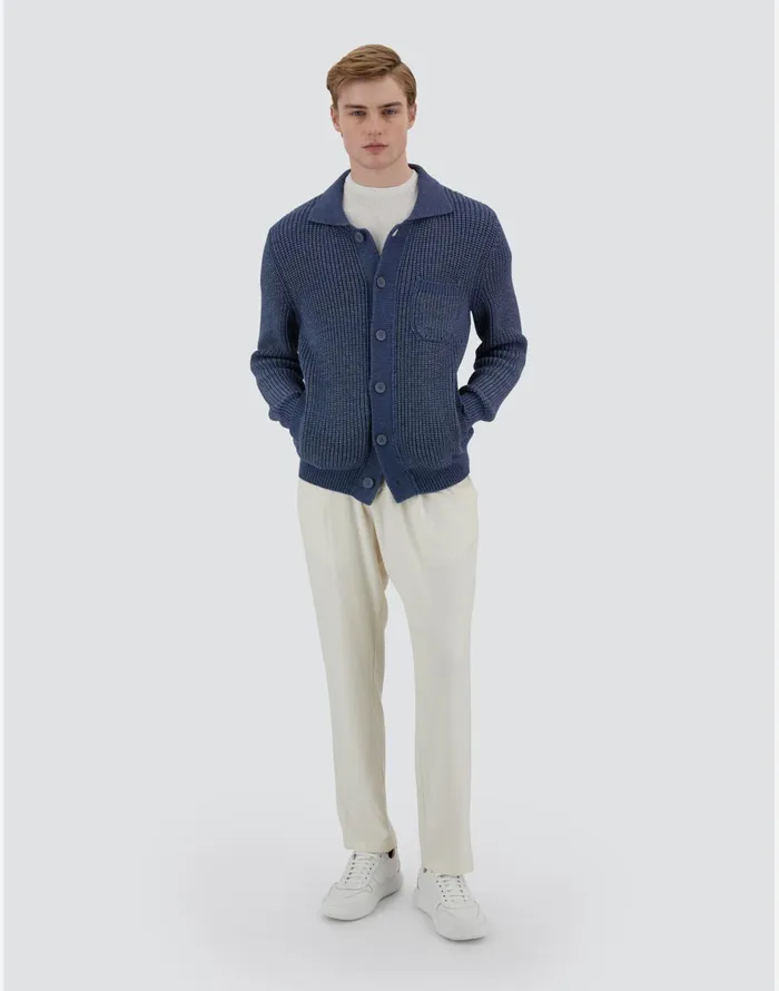Herno RESORT SHIRT IN GUMMY KNIT Air Force Blue Men Knitwear