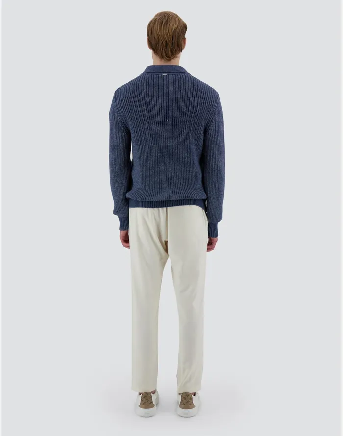 Herno RESORT SHIRT IN GUMMY KNIT Air Force Blue Men Knitwear
