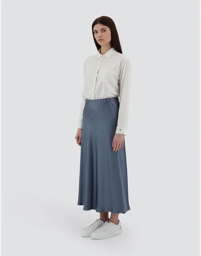 Herno RESORT SKIRT IN SATIN EFFECT Denim Women Skirts and Dresses