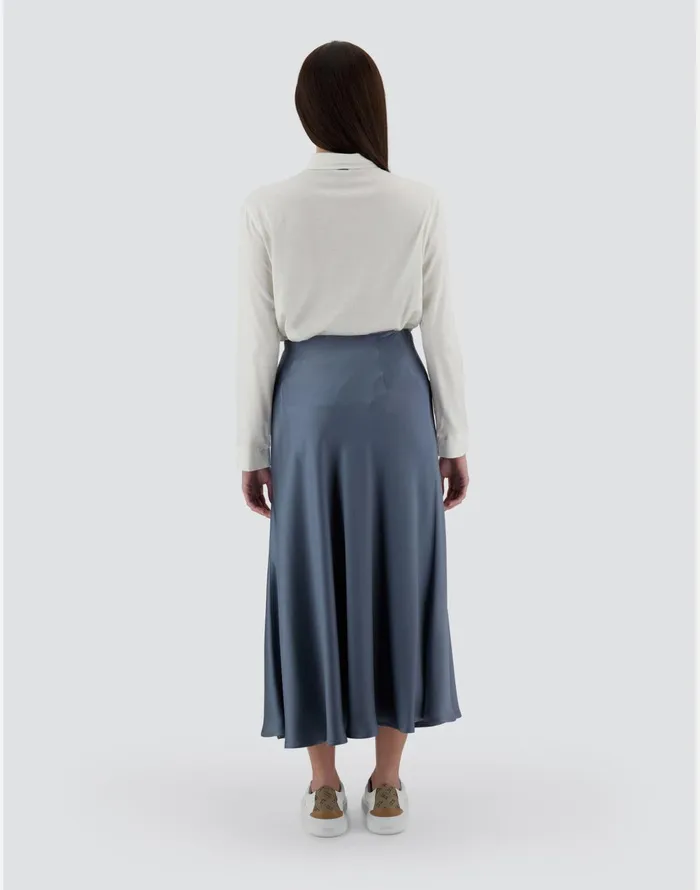 Herno RESORT SKIRT IN SATIN EFFECT Denim Women Skirts and Dresses