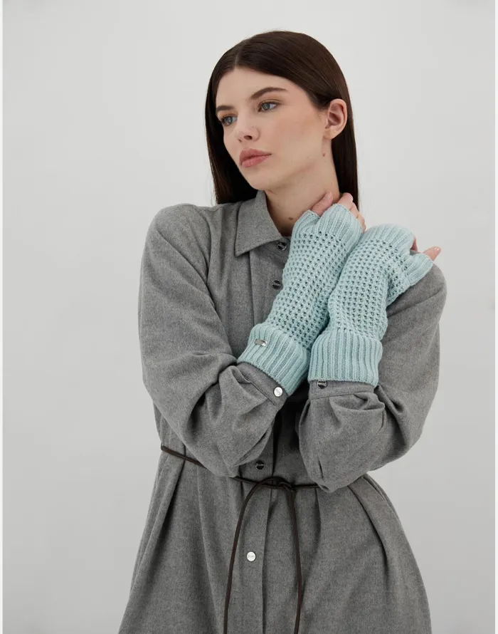 Herno RESORT SLEEVES IN INFINITY CUT OUT Aquamarine Women Sleeves and Gloves
