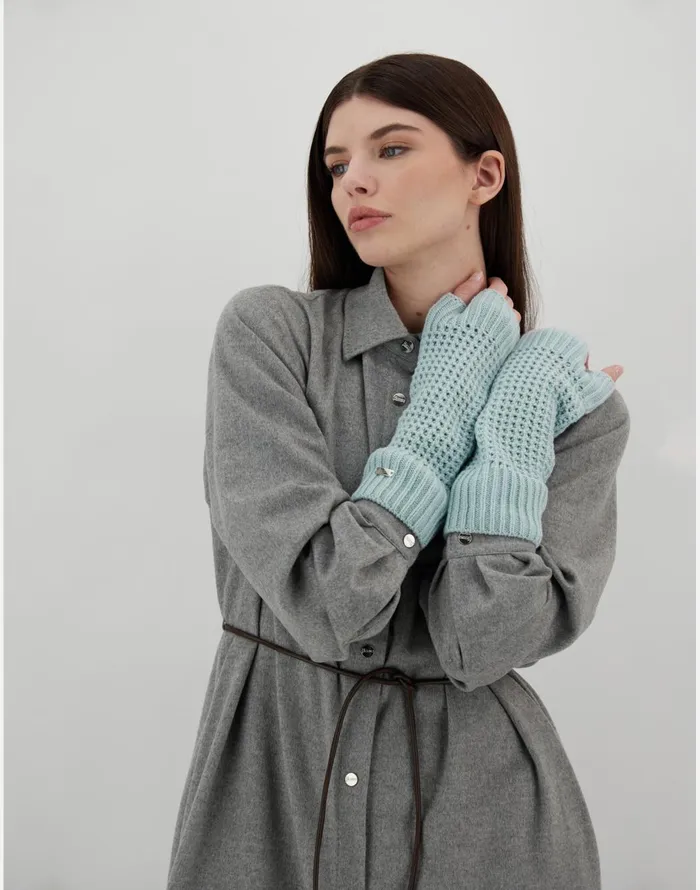Herno RESORT SLEEVES IN INFINITY CUT OUT Aquamarine Women Sleeves and Gloves