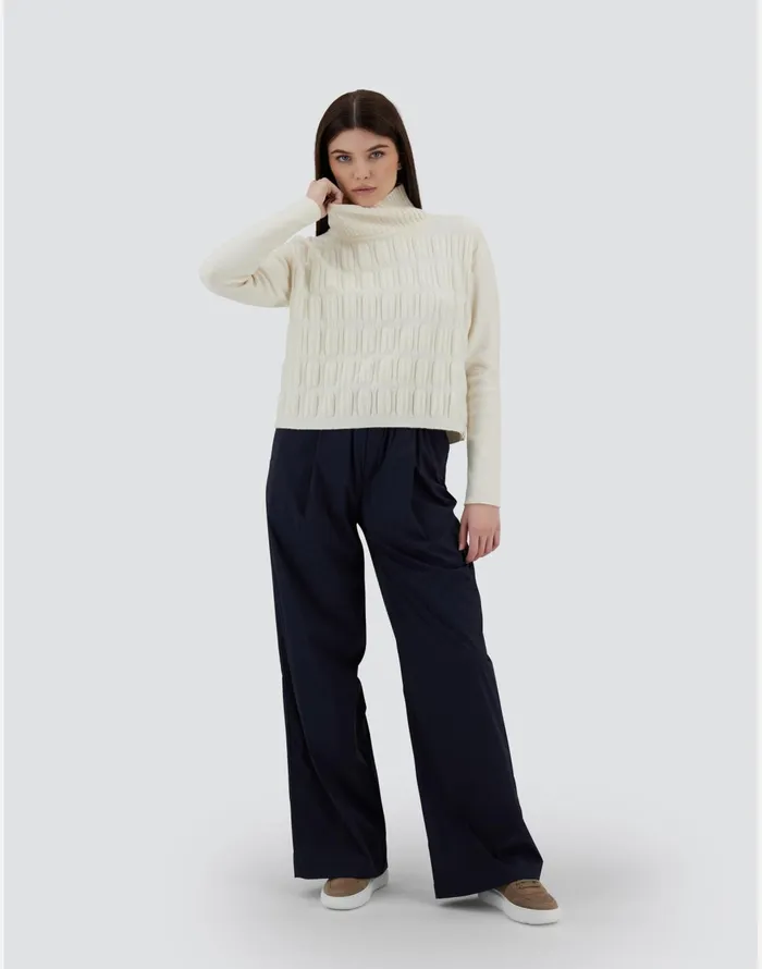 Herno RESORT SWEATER IN INFINITY 3D White Women Sweaters and Cardigan