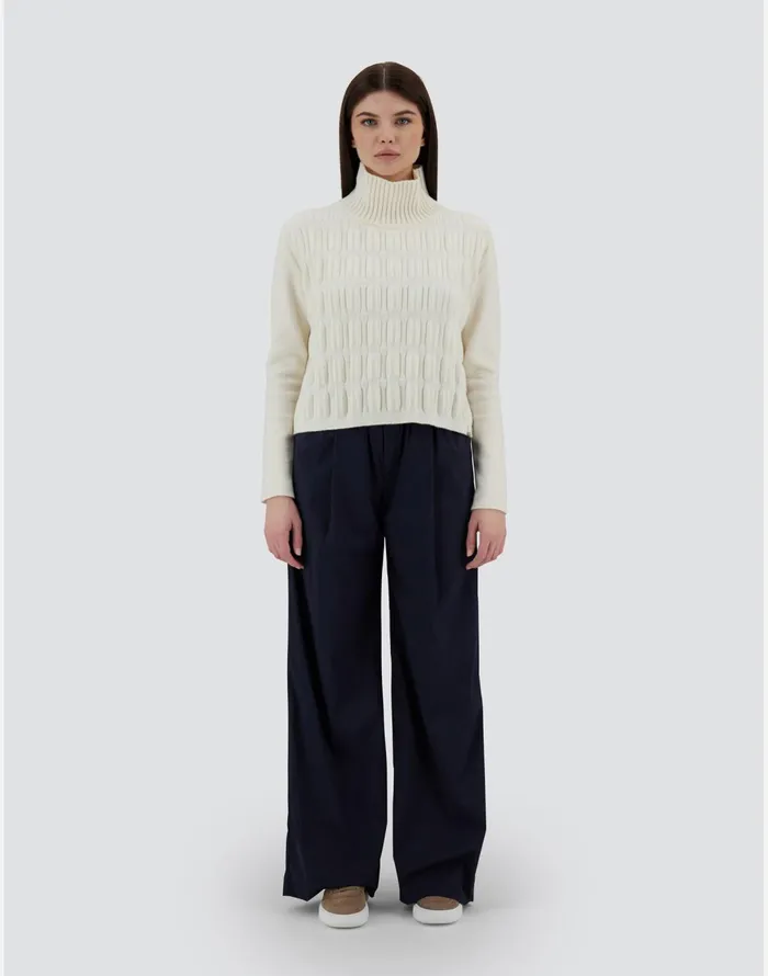 Herno RESORT SWEATER IN INFINITY 3D White Women Sweaters and Cardigan