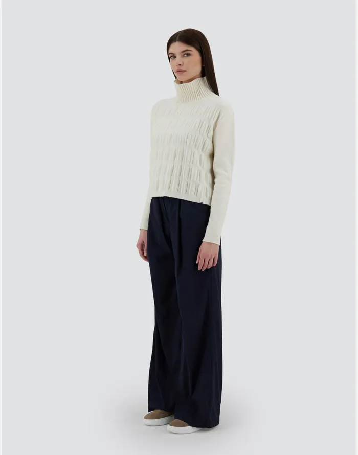 Herno RESORT SWEATER IN INFINITY 3D White Women Sweaters and Cardigan