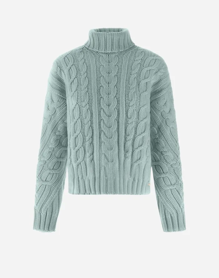 Herno RESORT SWEATER IN INFINITY BRAID Aquamarine Women Knitwear