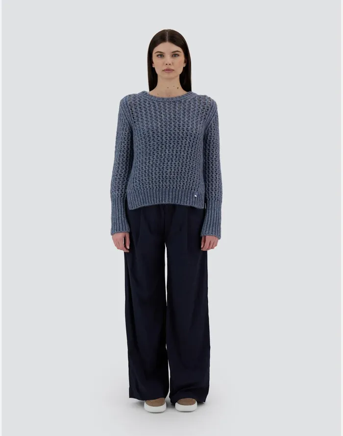 Herno RESORT SWEATER IN NEVEGAL Air Force Blue Women Knitwear