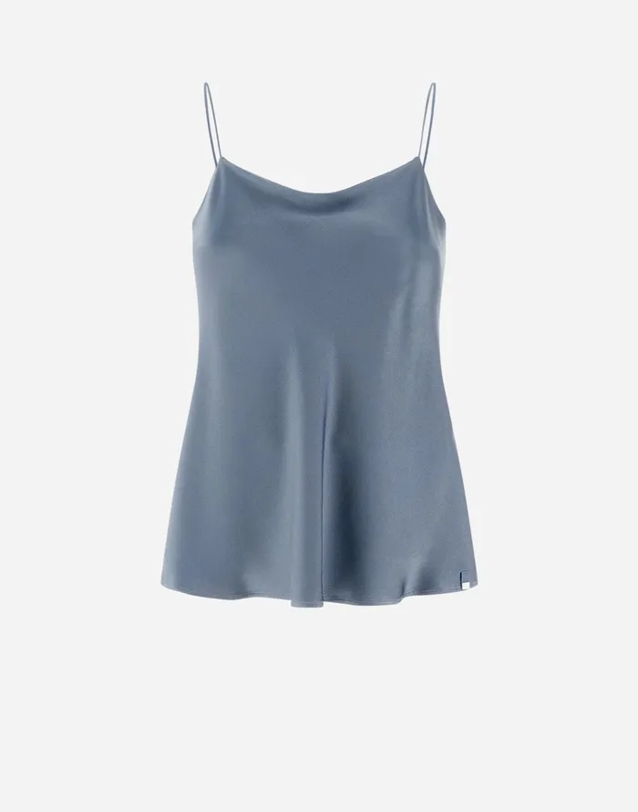 Herno RESORT TOP IN SATIN EFFECT Denim Women Tshirts and Tops