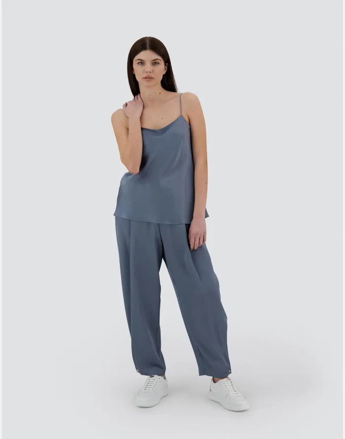 Herno RESORT TOP IN SATIN EFFECT Denim Women Tshirts and Tops