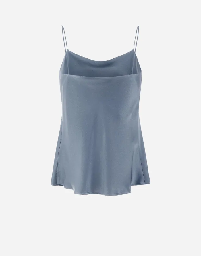 Herno RESORT TOP IN SATIN EFFECT Denim Women Tshirts and Tops