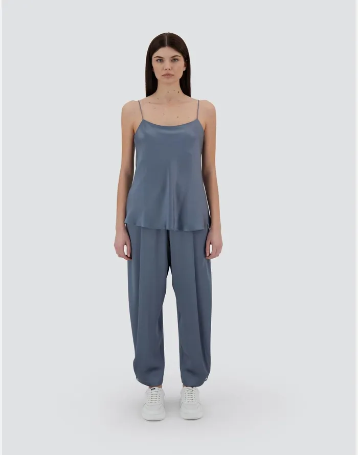 Herno RESORT TOP IN SATIN EFFECT Denim Women Tshirts and Tops
