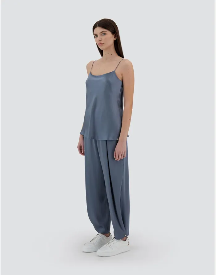 Herno RESORT TOP IN SATIN EFFECT Denim Women Tshirts and Tops