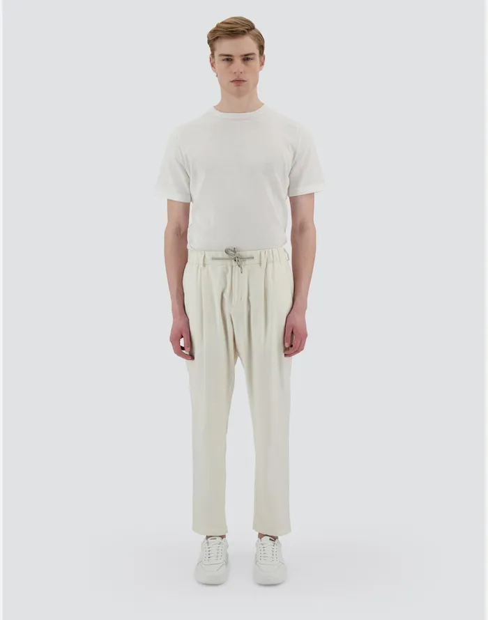 Herno RESORT TROUSERS IN CASHMERE SILK Ivory Men Trousers
