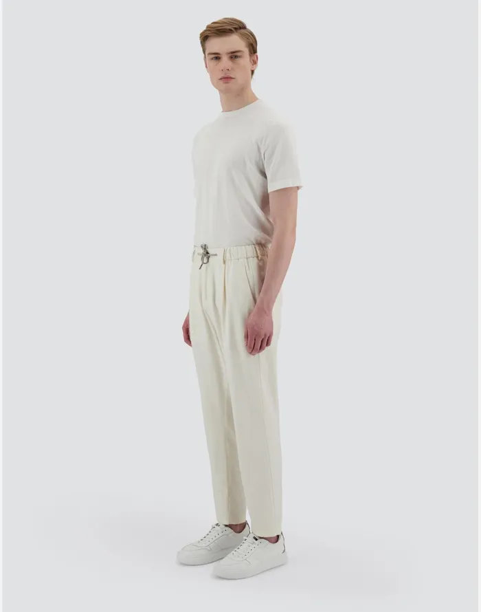 Herno RESORT TROUSERS IN CASHMERE SILK Ivory Men Trousers