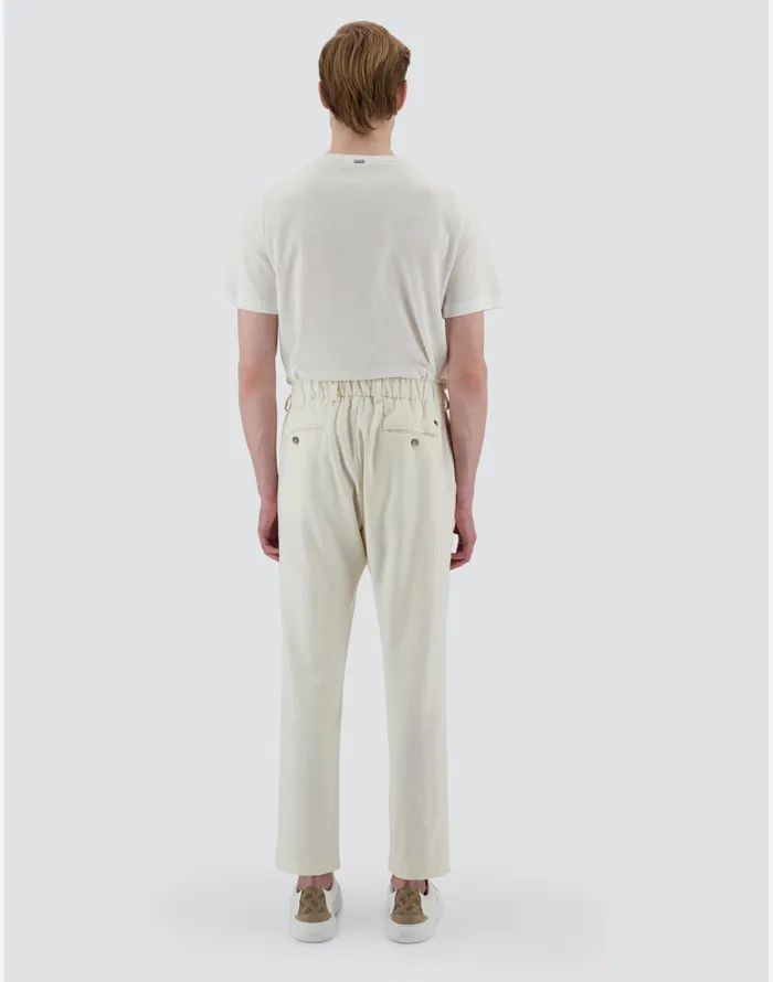 Herno RESORT TROUSERS IN CASHMERE SILK Ivory Men Trousers