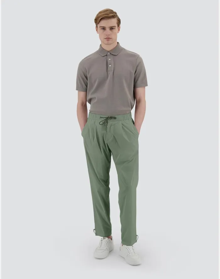 Herno RESORT TROUSERS IN LIGHT NYLON STRETCH Sage Men Trousers