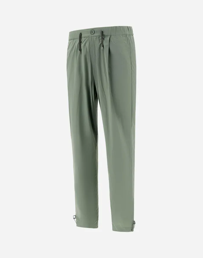 Herno RESORT TROUSERS IN LIGHT NYLON STRETCH Sage Men Trousers