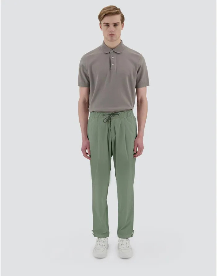 Herno RESORT TROUSERS IN LIGHT NYLON STRETCH Sage Men Trousers