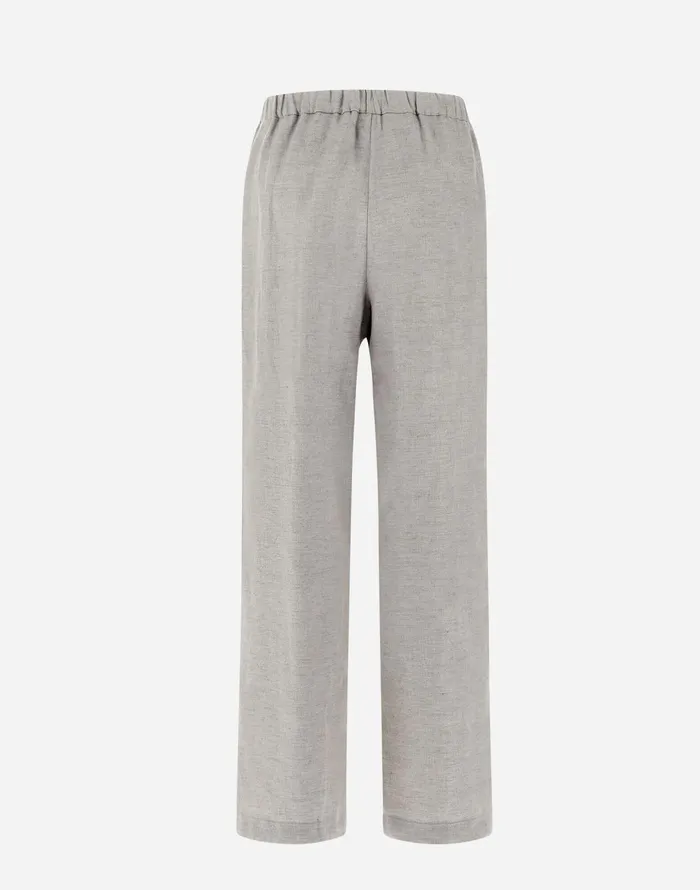 Herno RESORT TROUSERS IN NEW LINO LUREX Light Grey Women Trousers