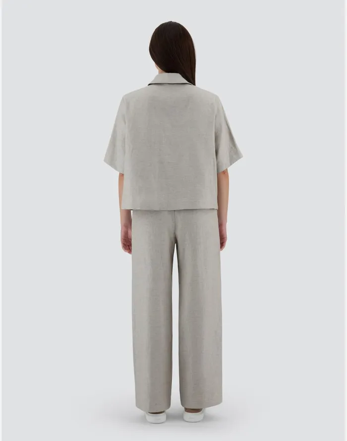 Herno RESORT TROUSERS IN NEW LINO LUREX Light Grey Women Trousers