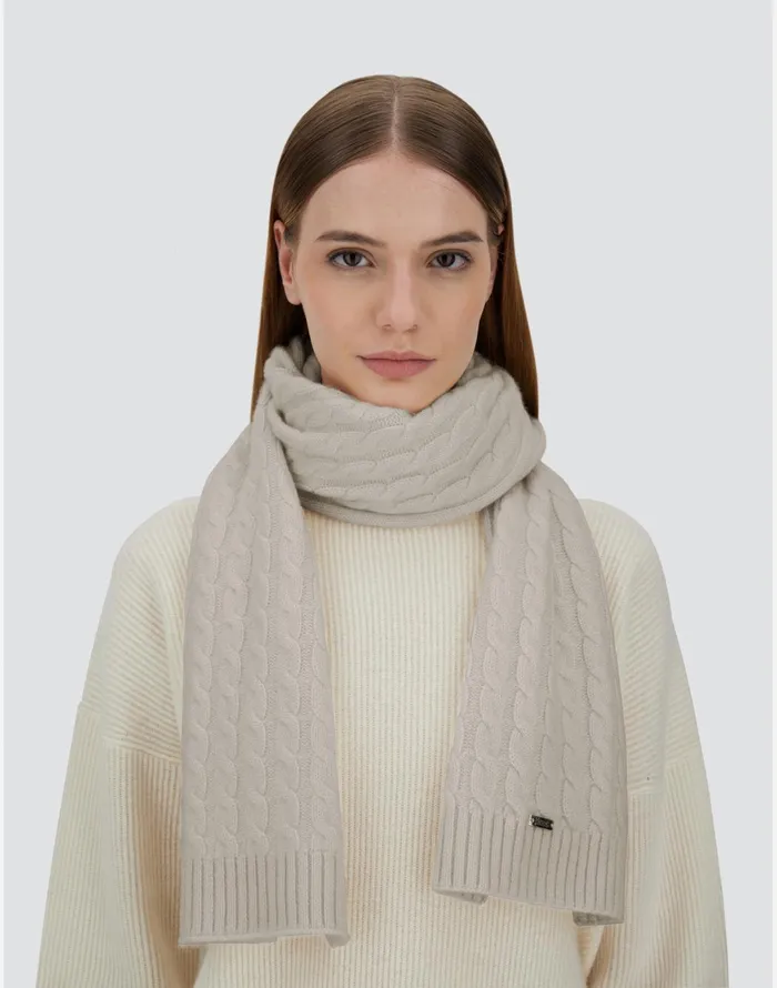 Herno SCARF IN ETERNITY CASHMERE CABLE Chantilly Women Scarves