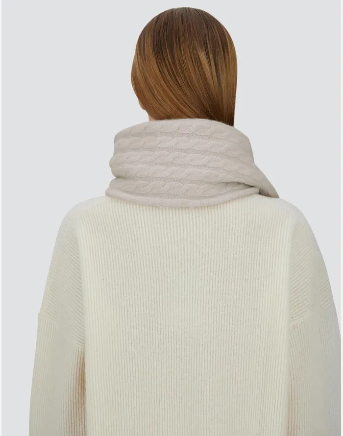 Herno SCARF IN ETERNITY CASHMERE CABLE Chantilly Women Scarves