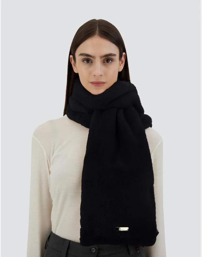 Herno SCARF IN SOFT FAUX FUR AND NYLON ULTRALIGHT Black Women Scarves