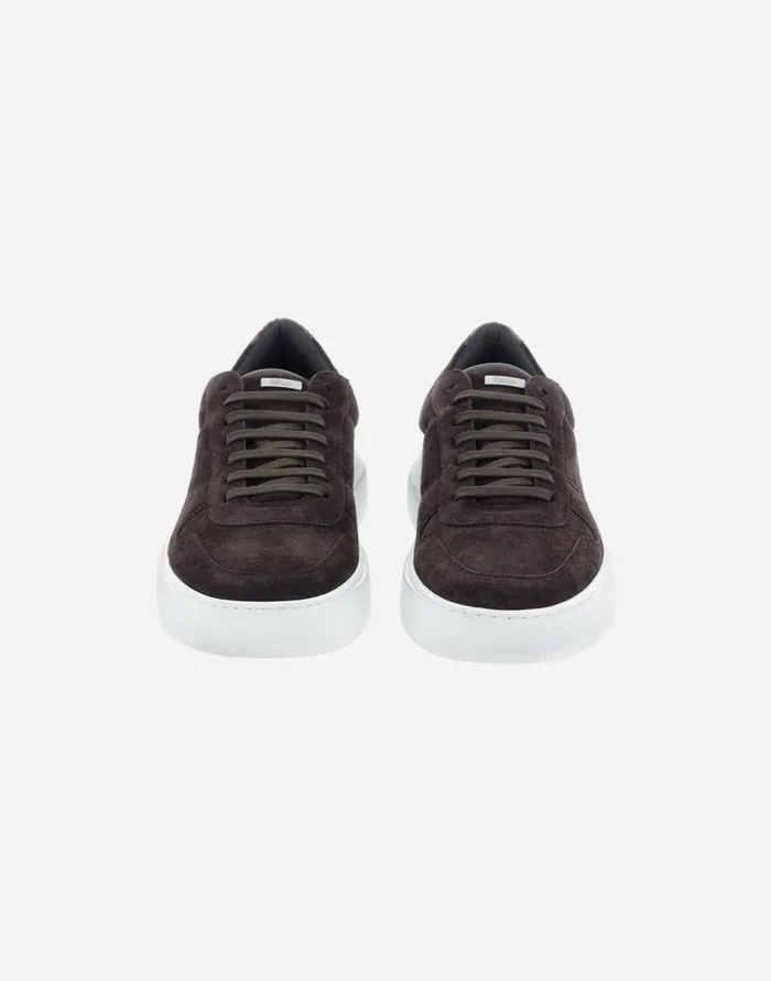 Herno SUEDE AND MONOGRAM TRAINERS Dark Brown Men Shoes