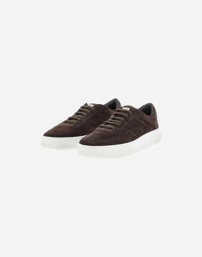 Herno SUEDE AND MONOGRAM TRAINERS Dark Brown Men Shoes