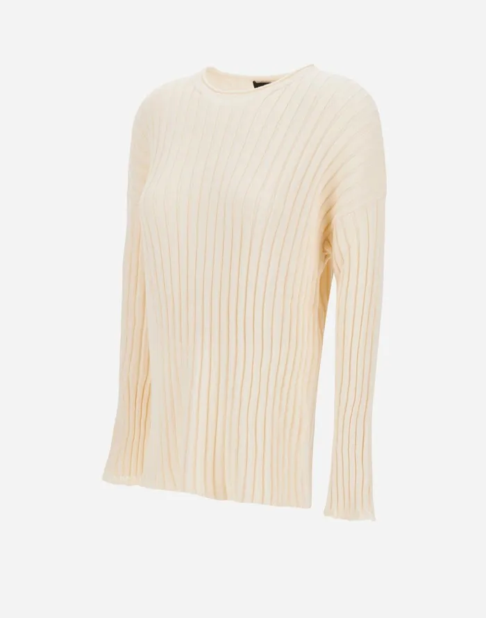Herno SWEATER IN WOOL COTTON Cream Women Knitwear