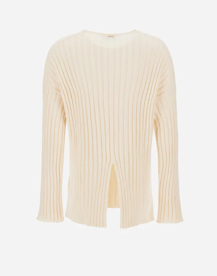 Herno SWEATER IN WOOL COTTON Cream Women Knitwear