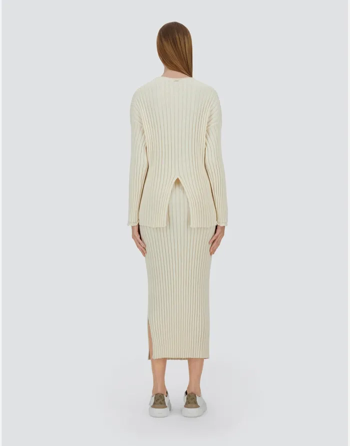 Herno SWEATER IN WOOL COTTON Cream Women Knitwear