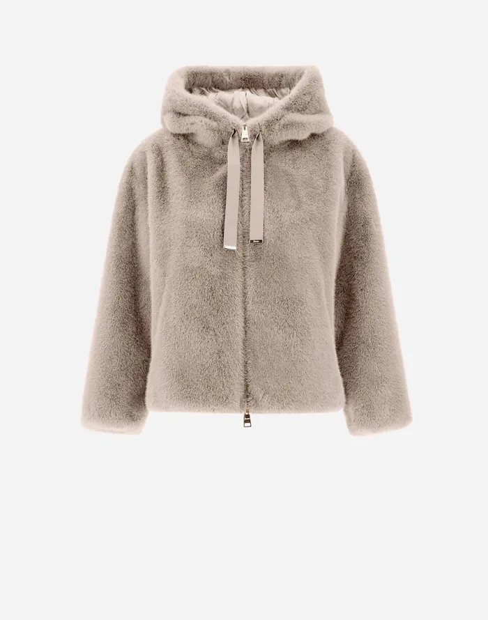 Herno SWEATSHIRT IN FAUX MINK FUR Chantilly Women Parka and Jackets