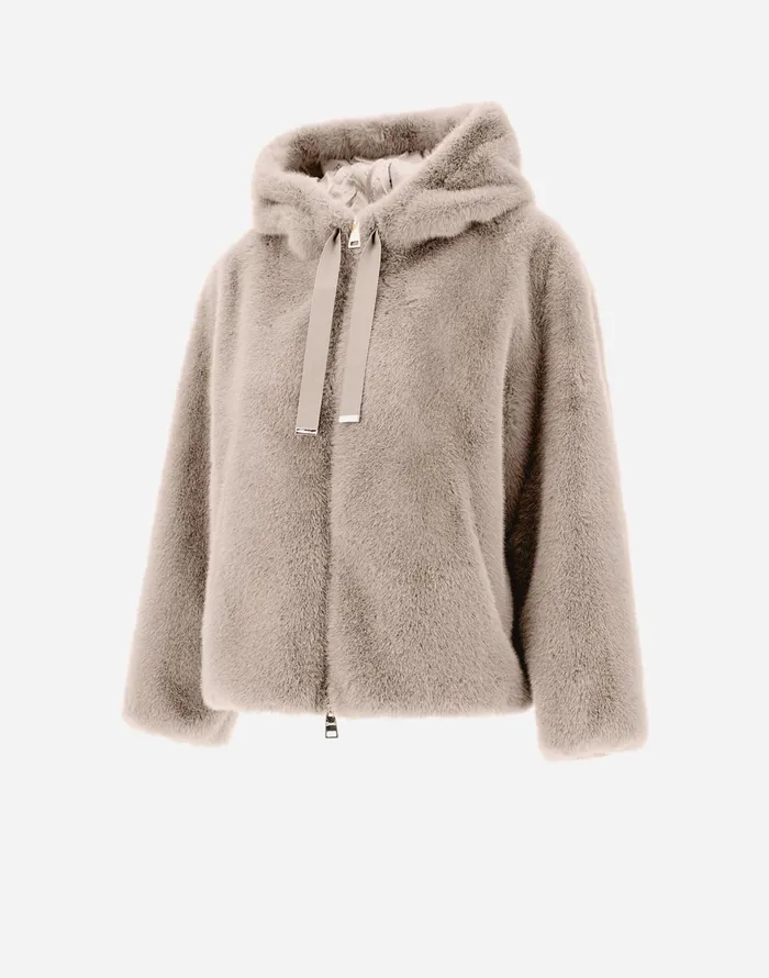 Herno SWEATSHIRT IN FAUX MINK FUR Chantilly Women Parka and Jackets