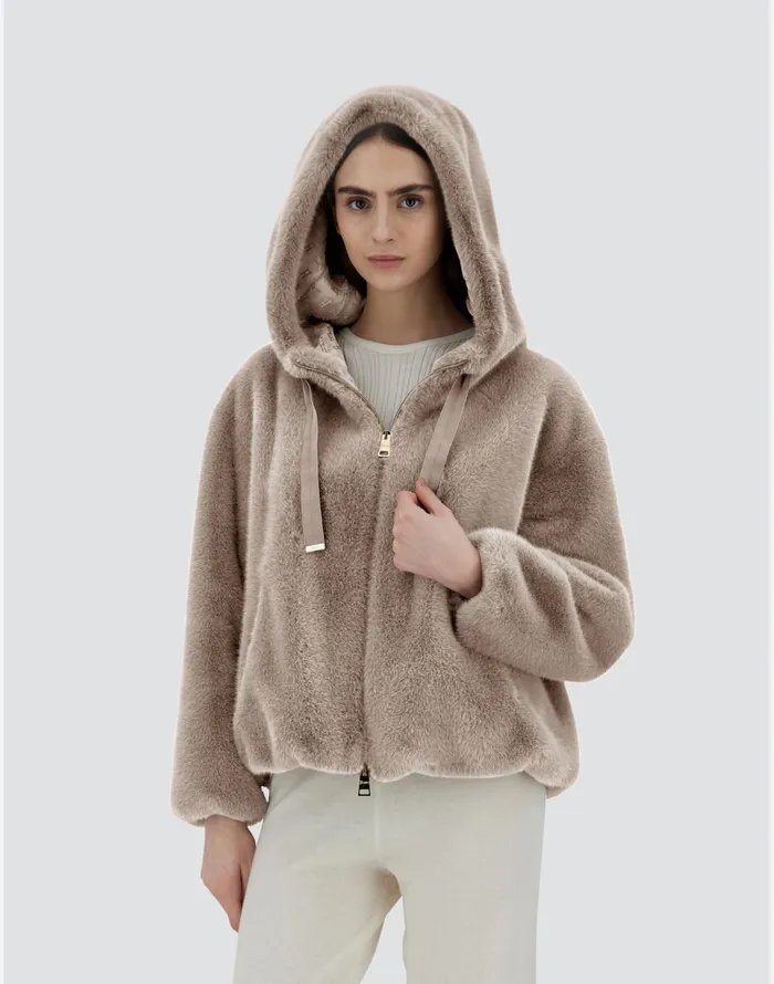 Herno SWEATSHIRT IN FAUX MINK FUR Chantilly Women Parka and Jackets
