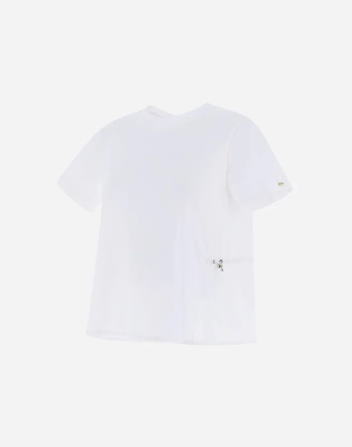 Herno TSHIRT IN CHIC COTTON JERSEY AND NEW TECHNO TAFFETA White Women Tshirts and Tops
