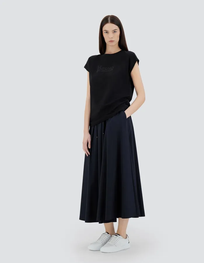 Herno TSHIRT IN INTERLOCKJERSEY Black Women Tshirts and Tops