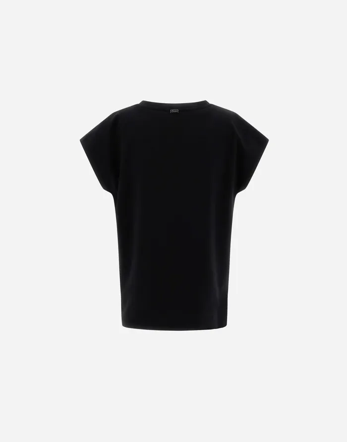 Herno TSHIRT IN INTERLOCKJERSEY Black Women Tshirts and Tops